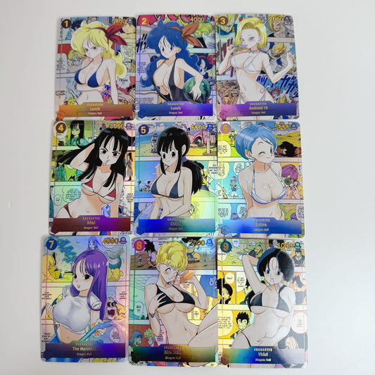 Anime Goddess Story Dragon Ball Beach Colorful Comic Series Anime Flash Cards Collectible Cards