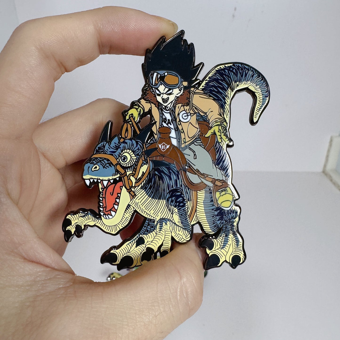 Dragon Ball, Dragon Riding Fourth Bomb, Vegeta Dragon Riding, Animation Metal Badge, Collection Badge, Enamel Badge