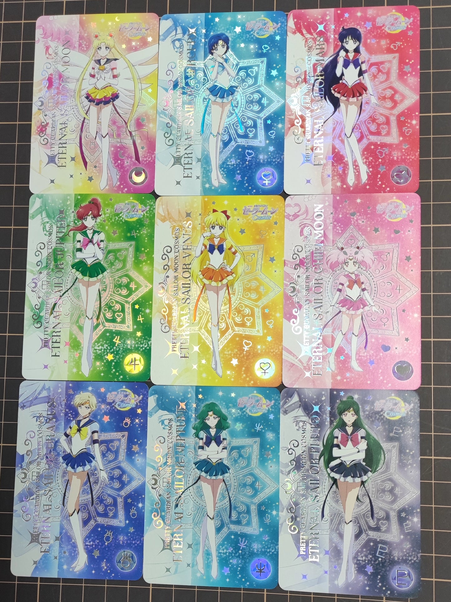 Sailor Moon Theater Edition Cosmos Character Stamping Silver Color Flash Cards (21 pcs)