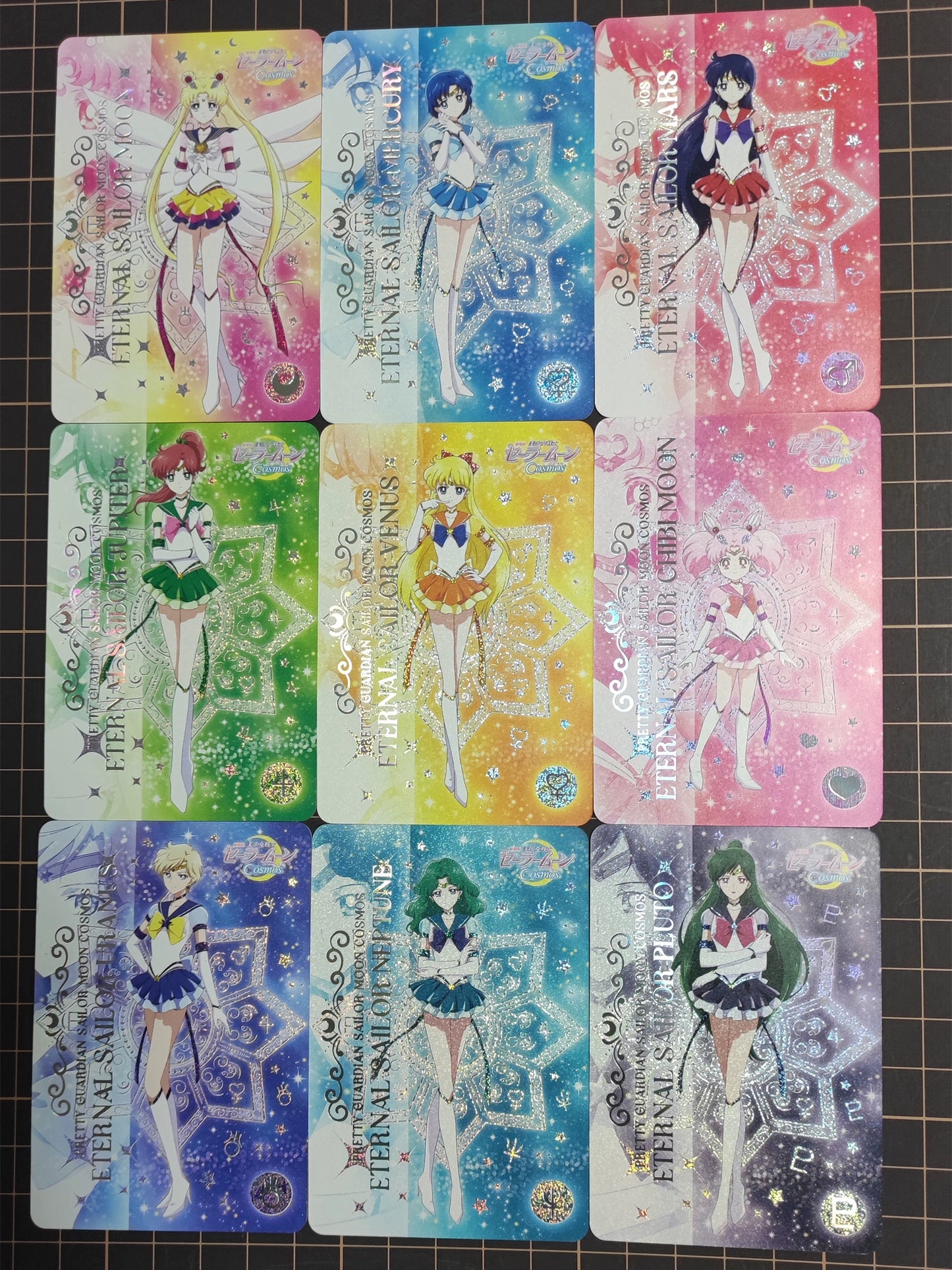 Sailor Moon Theater Edition Cosmos Character Stamping Silver Color Flash Cards (21 pcs)