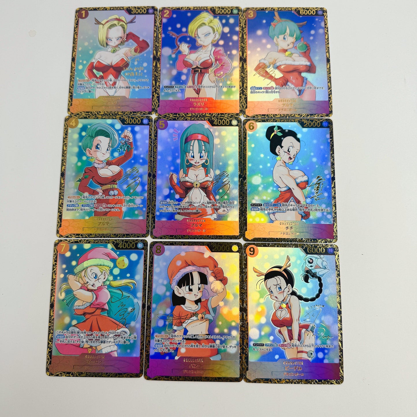 Anime Goddess Story Dragon Ball Christmas Series Set of 9 Flash Cards Collectible Cards Anime Cards