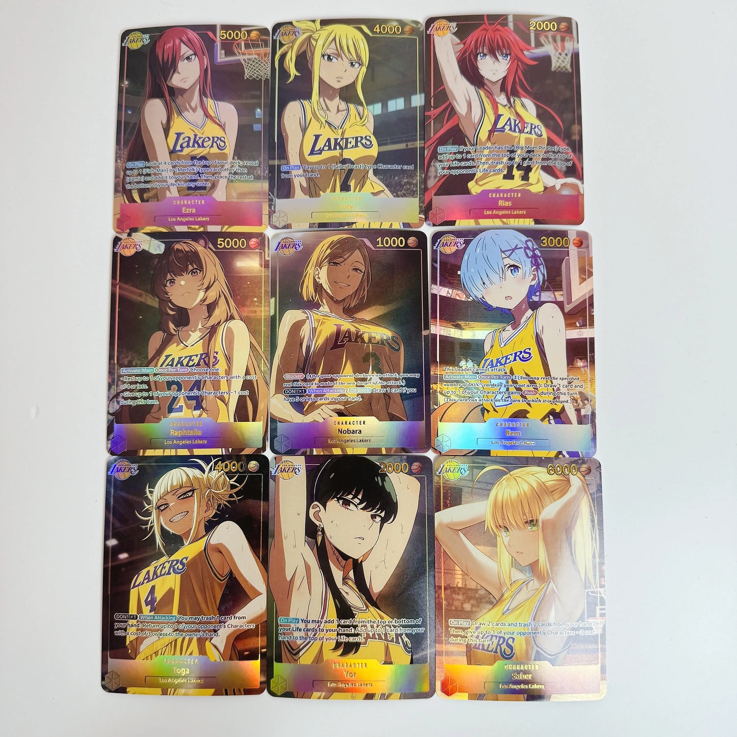 Anime Goddess Story Various Charactor cos Lakers Basketball Team Anime Flash Collection Cards