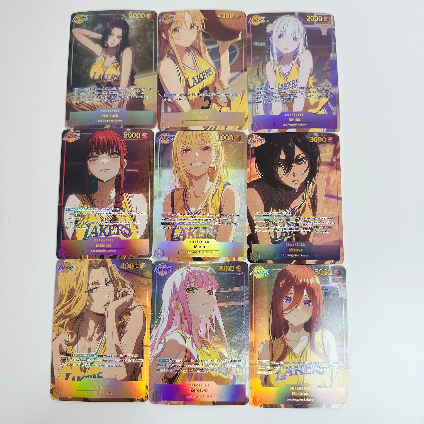 Anime Goddess Story Various Charactor cos Lakers Basketball Team Anime Flash Collection Cards