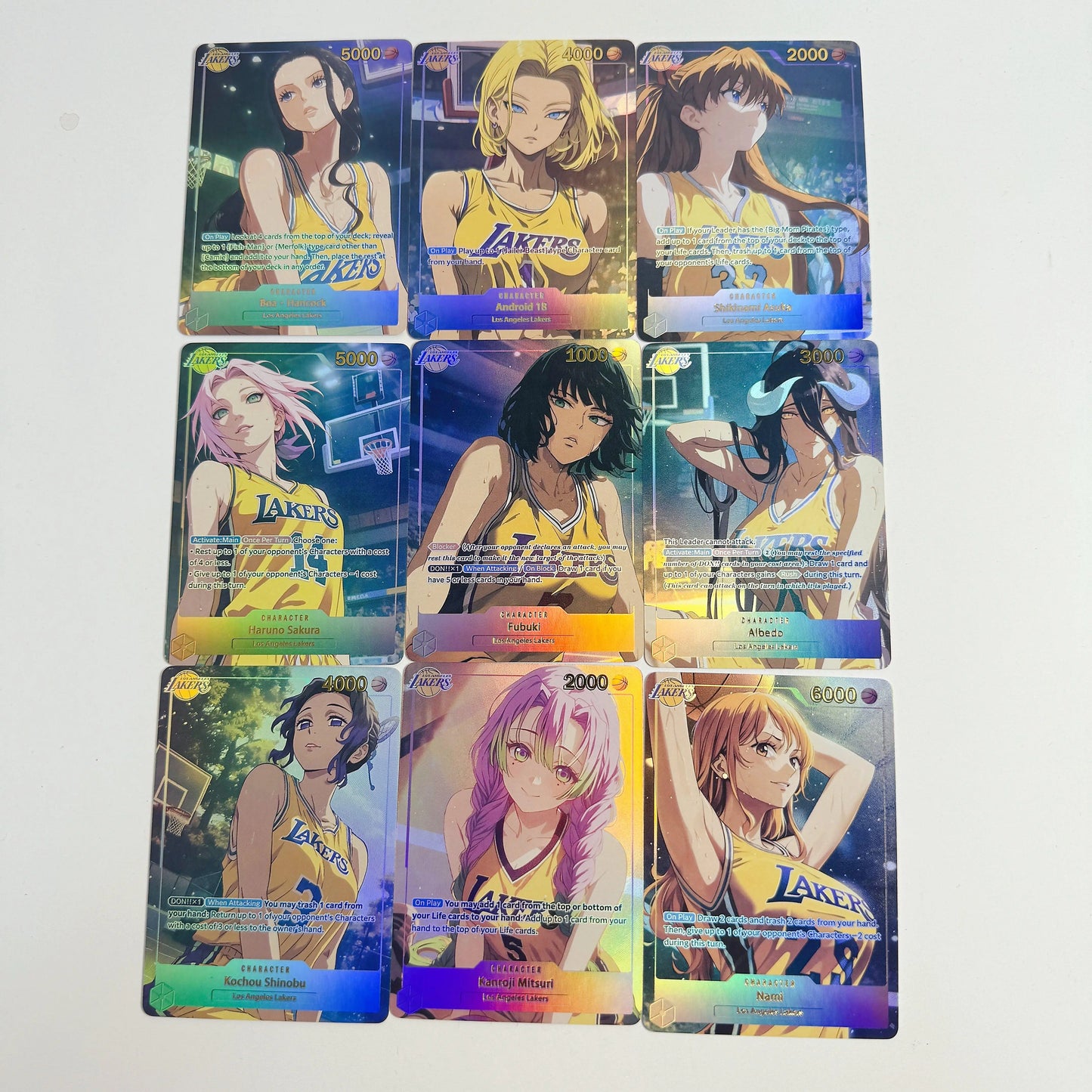 Anime Goddess Story Various Charactor cos Lakers Basketball Team Anime Flash Collection Cards