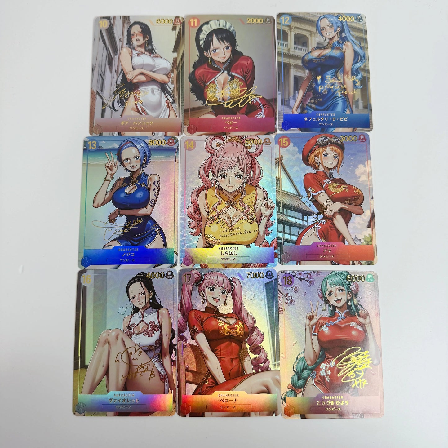 Anime Goddess Story One Piece OPCG Wedding Dress Series Cheongsam Bunny Girl Series Flash Gold-stening Refraction Flash Card