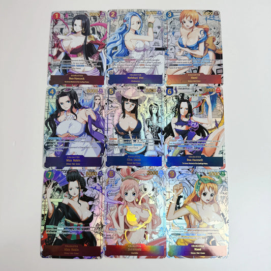 One Piece Card Comic Series Full Set of 3 Bullets Nami Robin Hancock Anime Goddesses Lingerie Girl Flash Card Collection Card