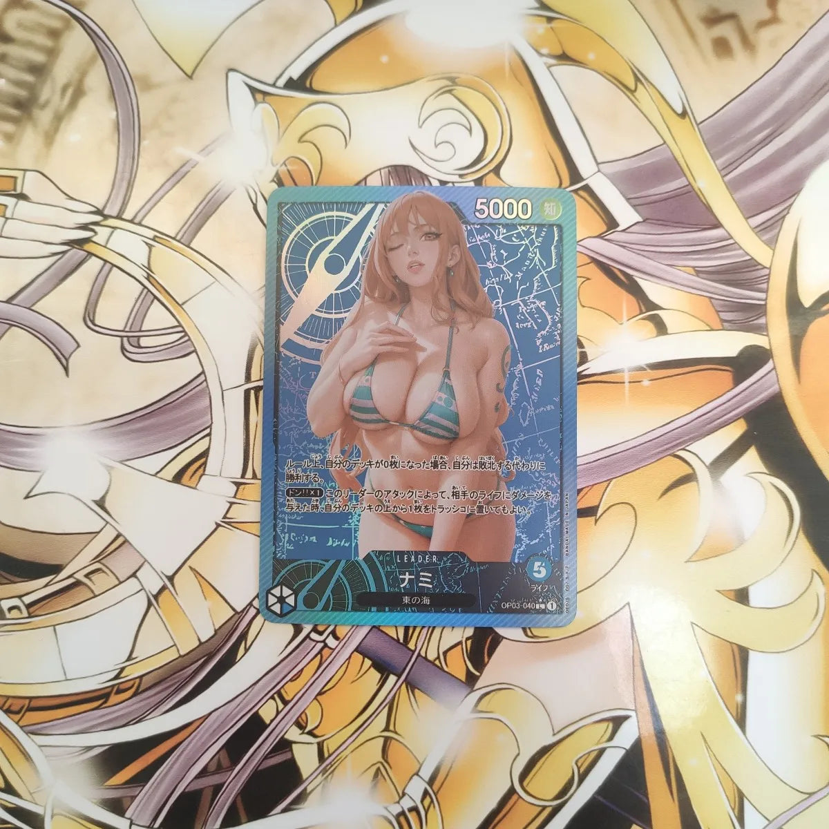 Anime Goddess Story Exclusive Collection One Piece OPCG Boutique Bikini Nami Relief Color Flash Craft 63*88mm