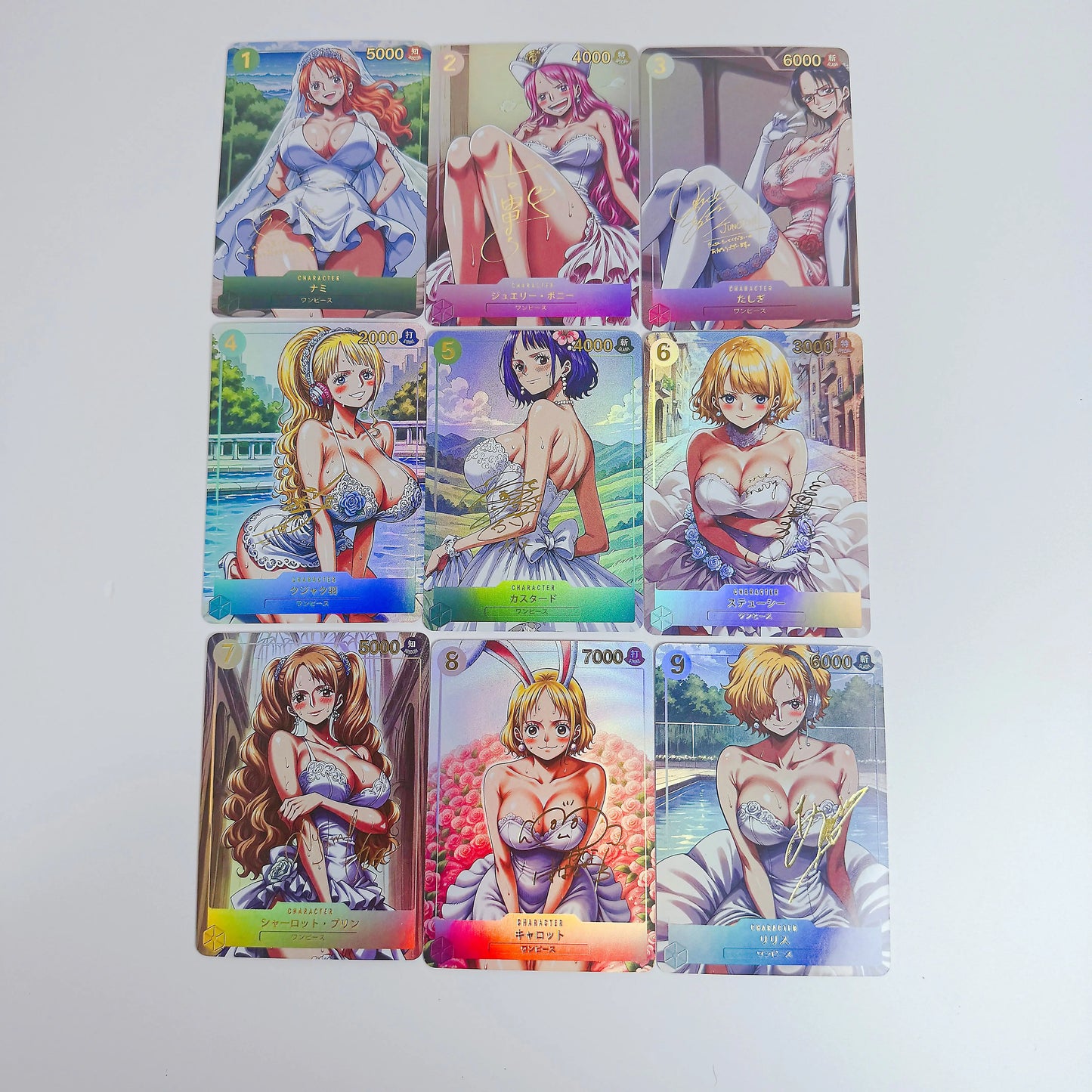 Anime Goddess Story One Piece OPCG Wedding Dress Series Cheongsam Bunny Girl Series Flash Gold-stening Refraction Flash Card