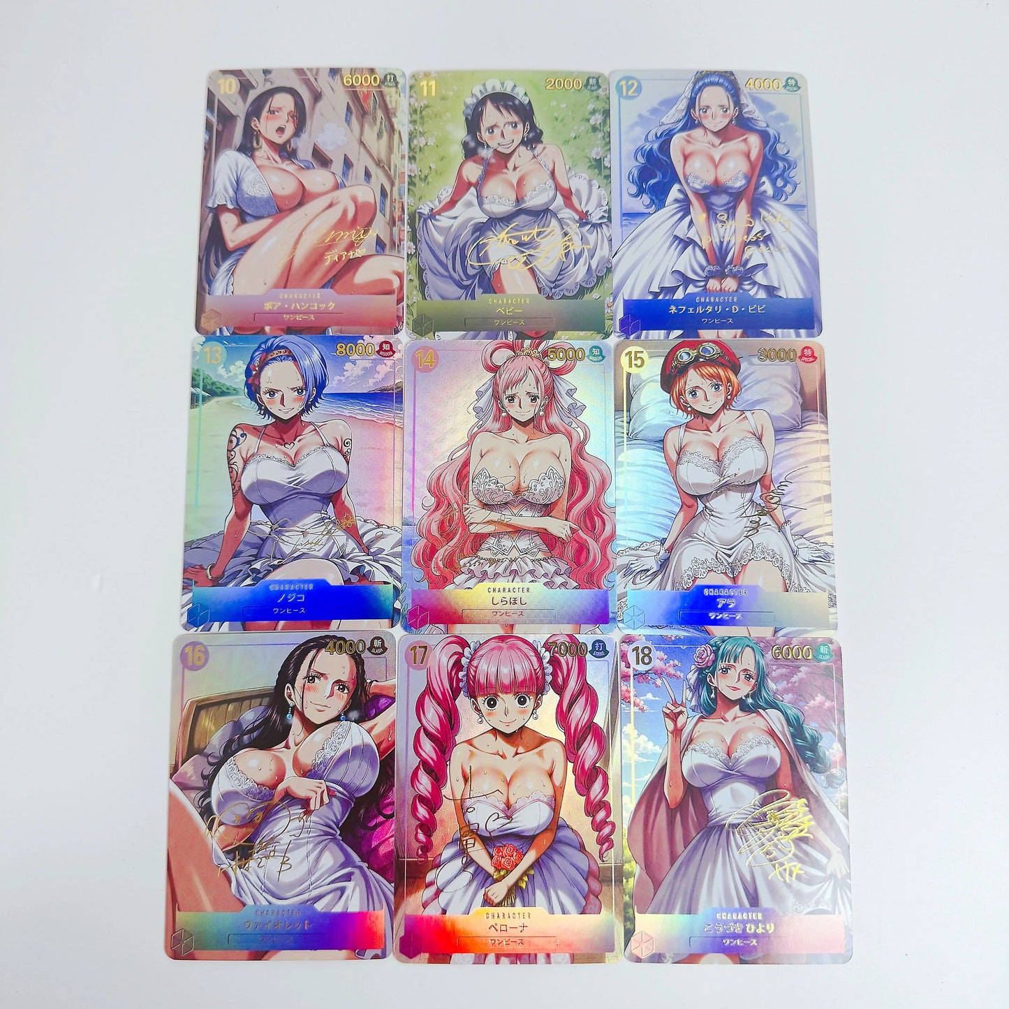 Anime Goddess Story One Piece OPCG Wedding Dress Series Cheongsam Bunny Girl Series Flash Gold-stening Refraction Flash Card