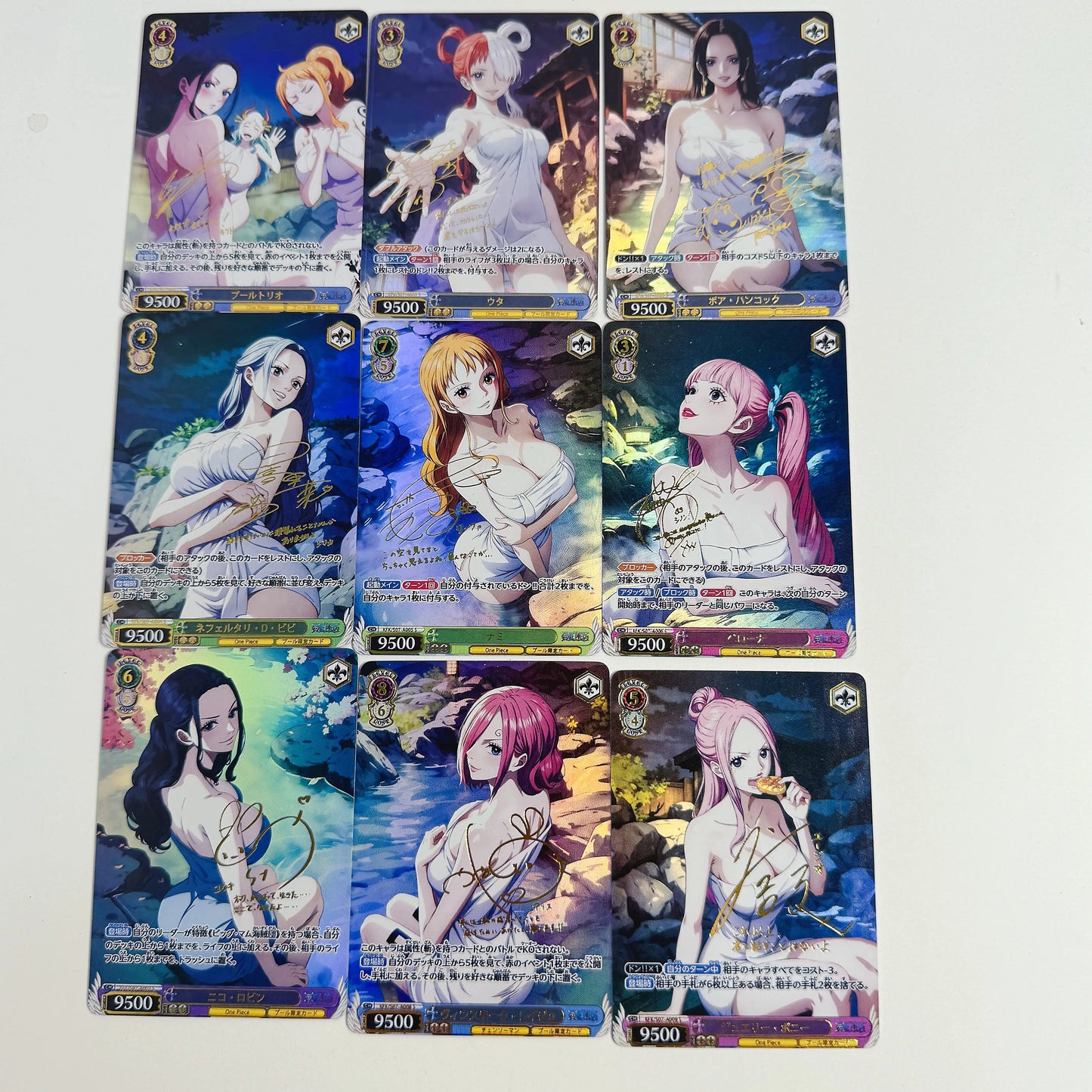 Anime Goddess Story One Piece Cards OPCG Hot Spring Series Card Set of 9 Nami Robin Hancock Anime Flash Card Collection Card